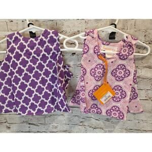 Masala Baby Set Of 2 Tops And One Bottom Summer Outfit Sleeveless Size 3-6...